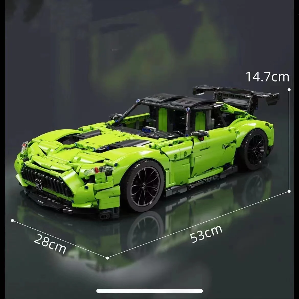 

2898PCS High-Tech 1:8 Green AMGED GT R Super Racing Car Model Building Bricks Blocks Toys Kids Christmas Gifts MOC 73939 42115