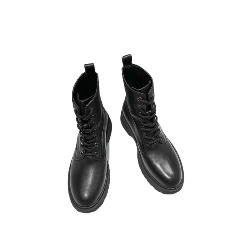 

Женские ботинки Martens в британском стиле, Новинка лета/осени, дышащие универсальные мотоциклетные ботильоны на меховой подкладке с массивны...