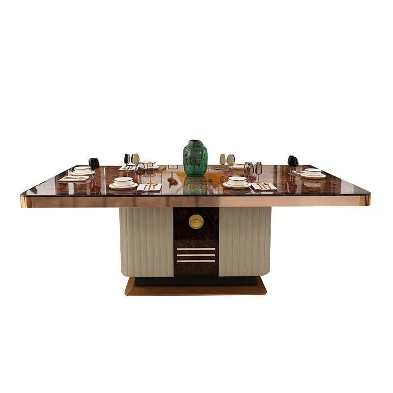 Прямоугольный Обеденный стол и стул из массива дерева в итальянском стиле