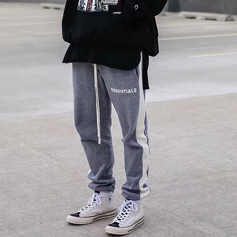 

Patchwork Sweatpants 100% 1:1 Jogger New Essentials Kanye West Jerry Lorenzo Loose Ovesized Trousers Hip Hop Cotton Hoodie Pants