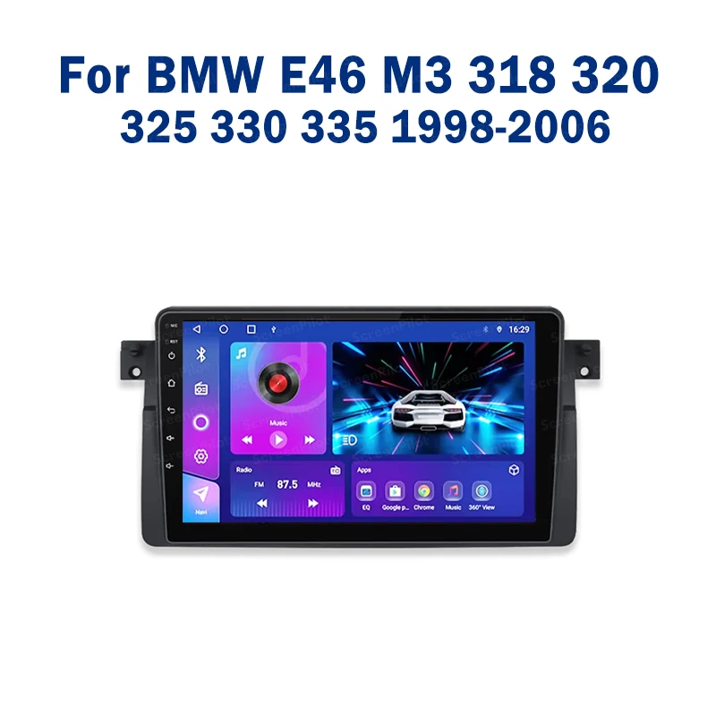 Фото Авторадио CarPlay Android 15 для BMW 3 серии E46 M3 318 320 325 330 335 1998-2005 с GPS-навигацией Беспроводная камера заднего вида №3