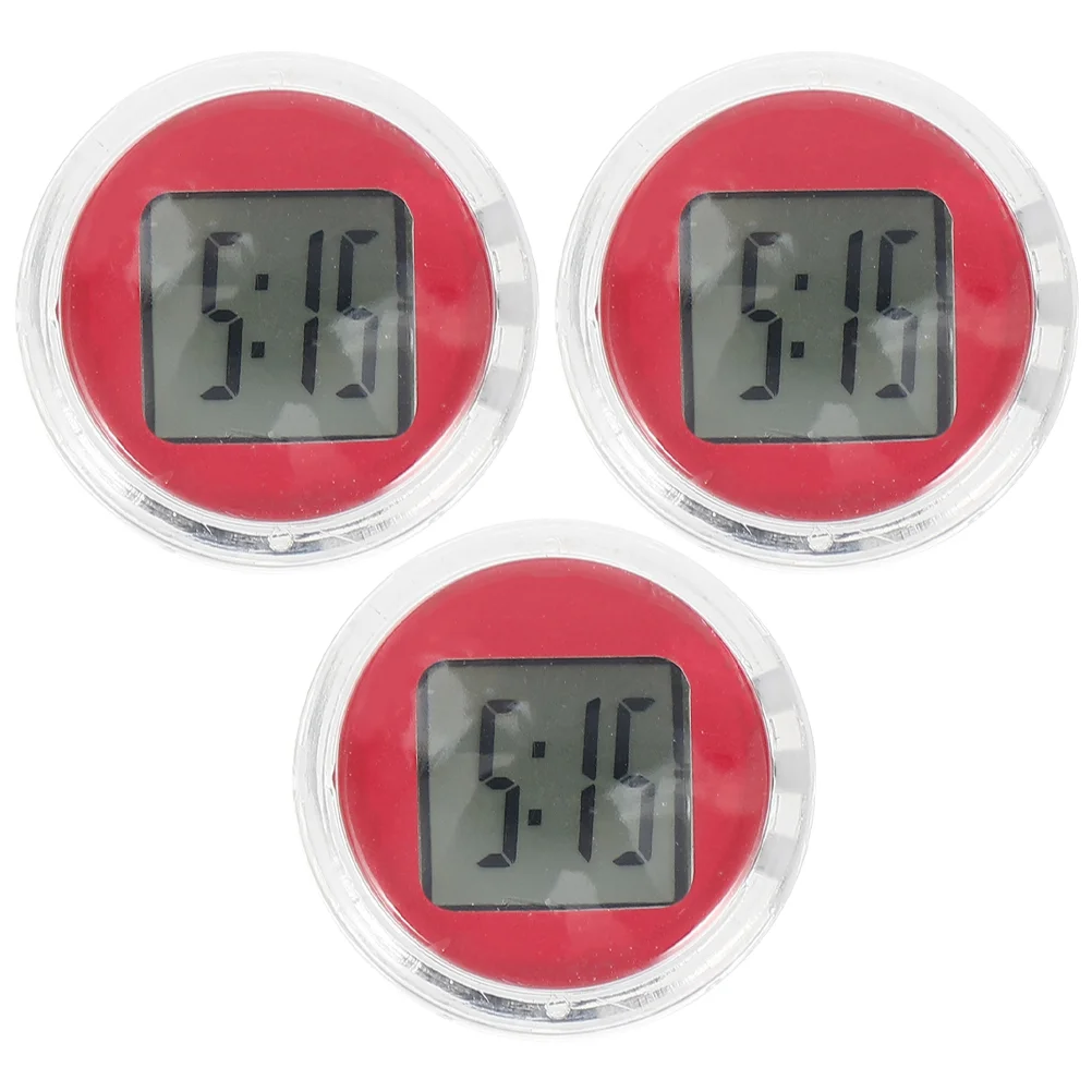 

3 Pcs Electronic Clock Bike Handlebarsess Car Accessories Auto Stick Abs Plastic Material