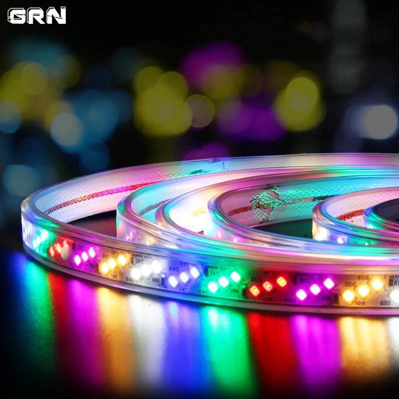 

AC220V LED Light Strip SMD2835 Waterproof IP68 Outdoor Decorative Lights Bar 48 96 144 180LEDs/m with Power Flow Flash Tape