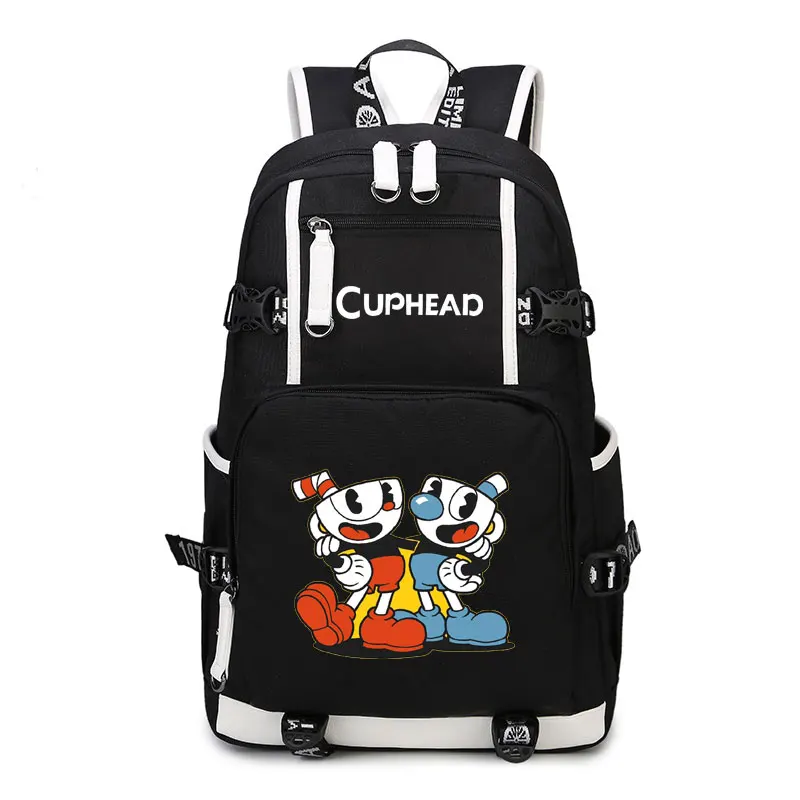 

funny cuphead mughead print backpack for teenager boys girls children school bags laptop backpack casual daypack kids book bag