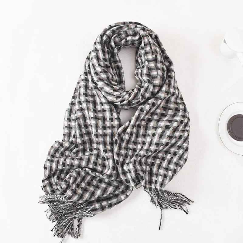 

Fashion 2023 Faux Cashmere Scarves Woman's Warm Winter Scarf Ladies Outdoor Neck Protection Pashmina Female Autumn Shawl Wrap