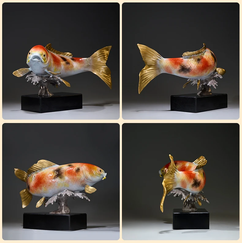 СКИДКА 50% 2023. Good Omens Home Shop Company Copper FU GUI JIN LIN GOLD Fish Декоративное украшение LUCK Thriving