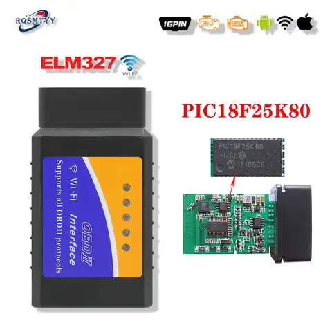 Сканер PIC18F25K80 ELM327 Wi-Fi V1.5 OBD2 для iOS считыватель кодов автомобиля Elm-327 Wi-Fi V 1,5 Wi-Fi ELM 327 OBD 2 Автомобильные диагностические инструменты