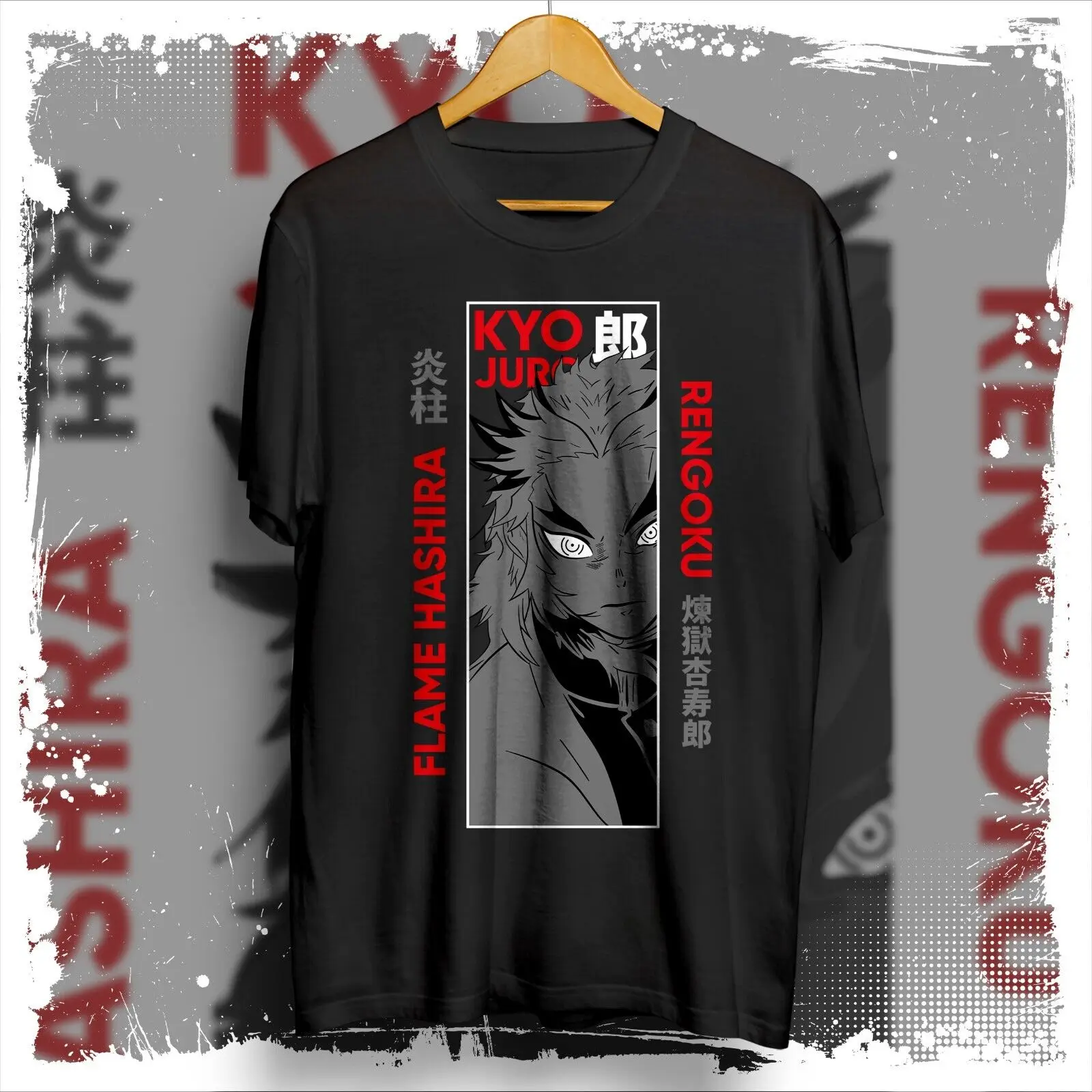 Аниме Графические футболки Rengoku flame hashira футболка с рассекающим демонов аниме