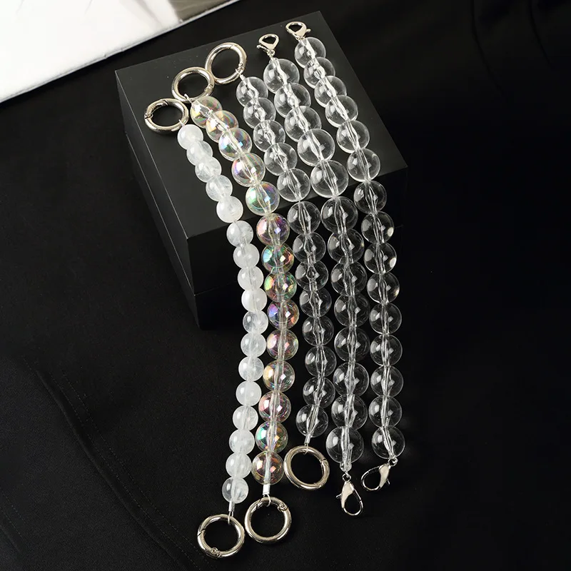 

NEW Pearl Strap For Bags Handbag Accessories Belt Brand Handles Cute Bead Chain Tote Women Parts Gold Clasp Bead Chain