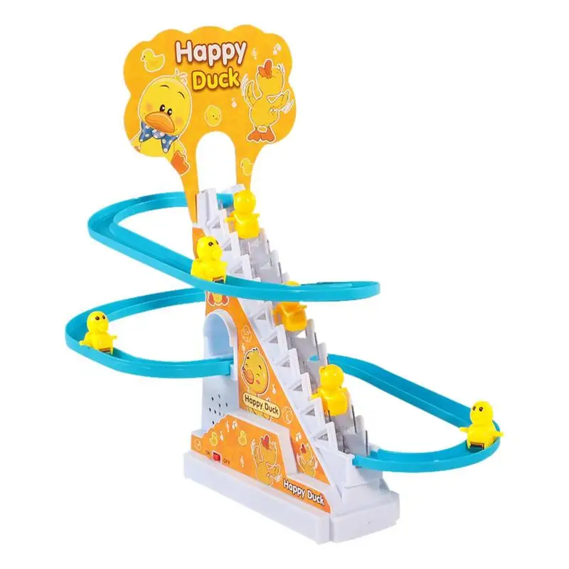 

Duck Climbing Stairs Small Ducks Climb Toy Children's Assembling Toys Track Slides With Stairs LED Lights And Music Home