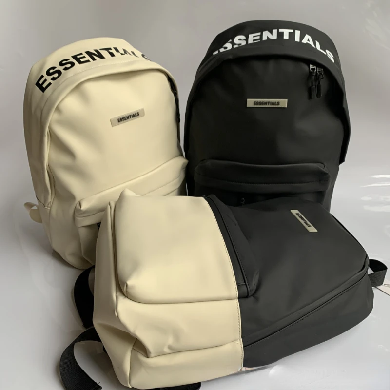 

Essentials Backpack Fashion Simple Two-color Pu Leisure Solid Color Travel Backpack Outdoor Sports Fitness Luggage Bag 2022