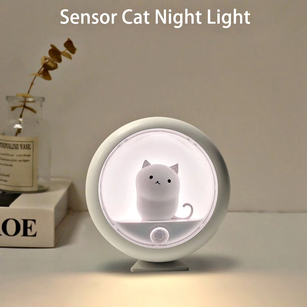 LED Lamp Night Light Motion Sensor USB Rechargeable for Kids Home Stairs Cabinet Bedroom Decoration Nightlight Toilet Lighting