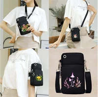 universal mobile phone case bags waterproof purse pouch shoulder sport arm cover for xiaomi mi 11 lite mushroom pattern print