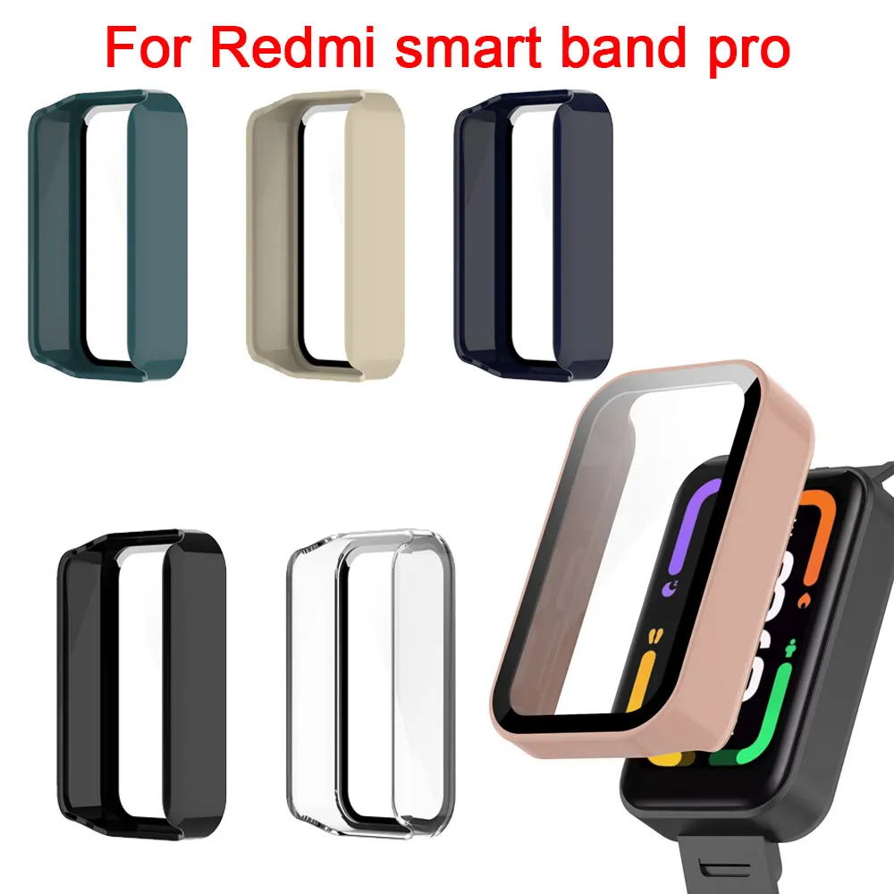

PC Full Protective Case For Redmi Smart Band Pro Coverage Sleeve For Xiaomi Redmi Band Pro Screen Protector Tempered Glass Cover