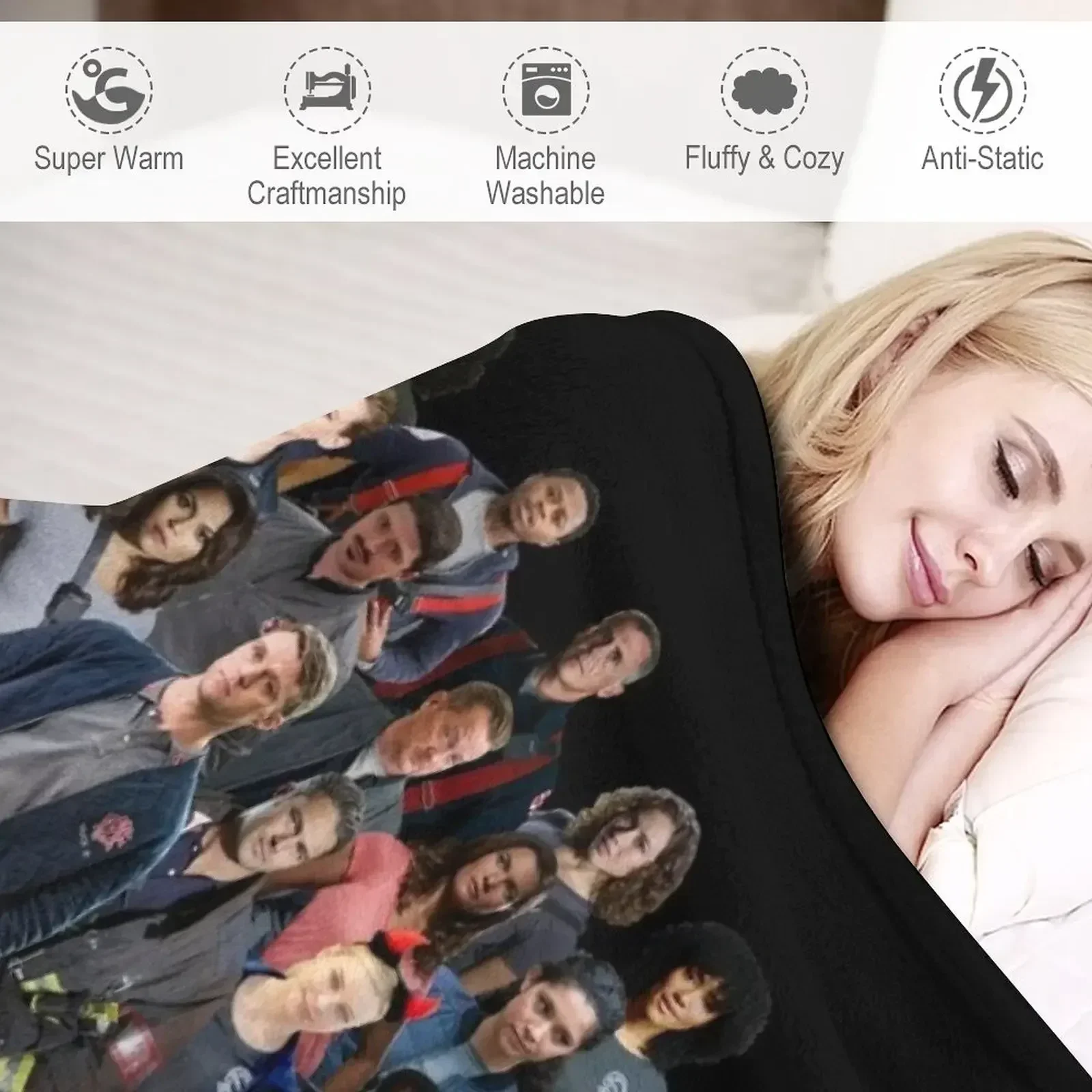 Chicago Fire Tv series 2021 8 seasons 180 episodes signatures thank you for the memories black Throw Blanket