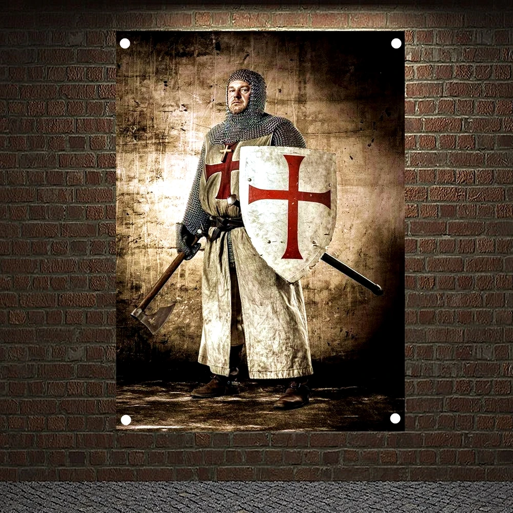 

Винтажные Рыцари Templar плакаты печать художественный Декор стены крестовый баннер флаги обои Холст Картина настенный Декор для дома