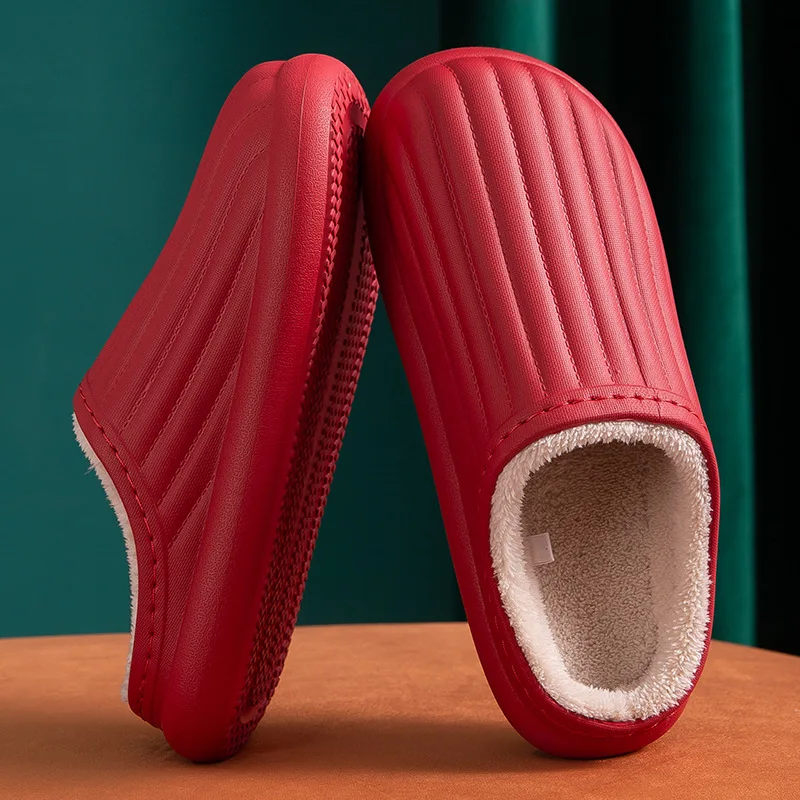 Winter Warm Home Slippers Waterproof Non-Slip Women Men Indoor Cotton Non-slips Ladies Soft Slippers Memory Foam Couples Shoes