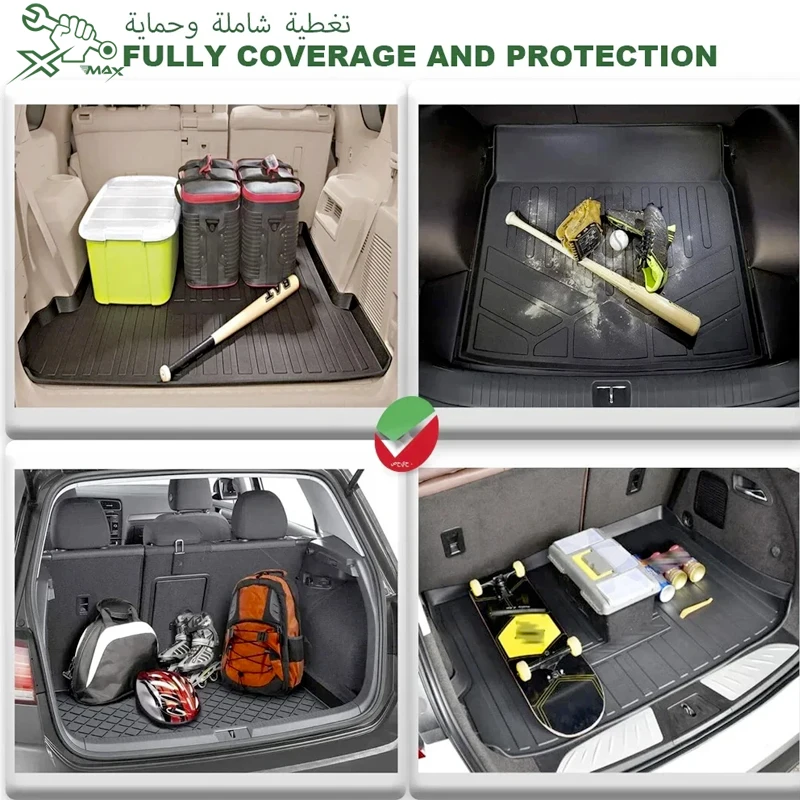 Для Toyota PRADO 2010-2019 специальный коврик для багажника автомобиля всесезонный черный