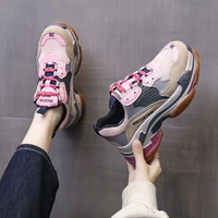 2022new womens shoes ins fashion color matching single shoes contrast thick soled shoes student casual shoes sports shoes women