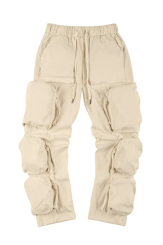 

Travis Scott Whoisjacov Pocket Cargo Pants Men Women Best Quality Joggers Drawstring Sweatpants Cactus Jack Trousers Hip hop