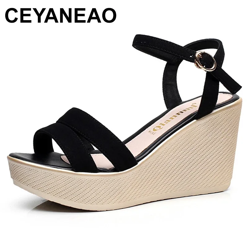 

Туфли женские из натуральной кожи, высокий каблук, платформа, толстая подошва, туфли-лодочки, каблук на танкетке, Лолита, весна