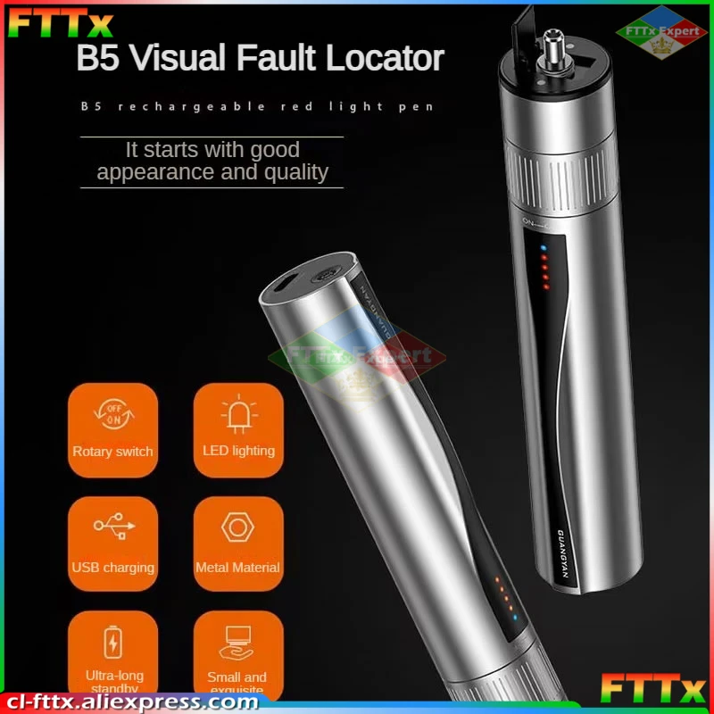 

High Quality Rechargeable Laser Source Fiber Optic Cable Tester 5 15 20 30KM Lithium Battery Visual Fault Locator SC/FC/ST