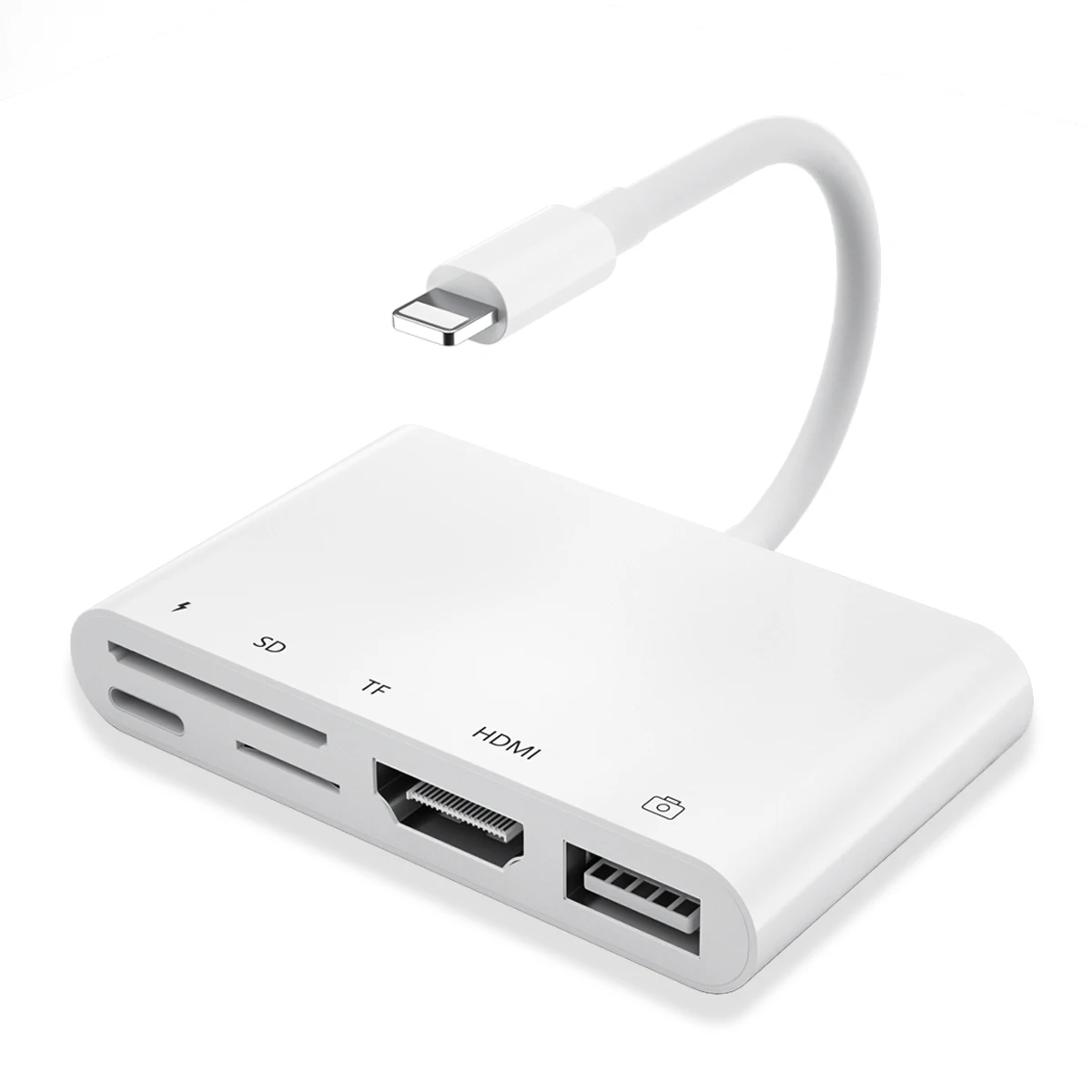 

Lightning To 1080P HDMI Cable USB SD TF Card Reader Digital AV TV OTG Adapter Hub For iPhone 13 12pro X XR XS 11Pro Max SE iPad