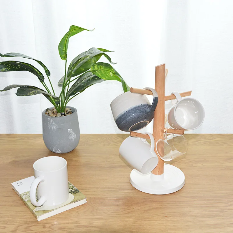 

Wooden Mug Storage Rack Women Jewelry Organizers Rack Home Water Cup Holder Solid Wood Storage Shelf Drying Rack Home Decoration