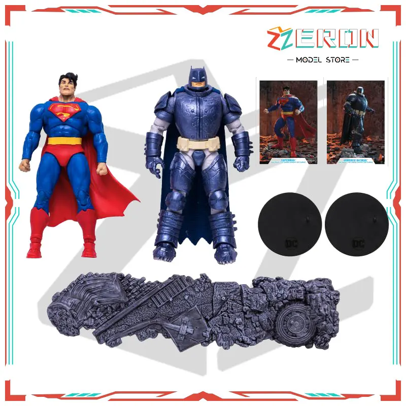 McFarlane Super Man VS Armored Bat Man Original 7 INCH Action Figure Model DC Comics Toys Double Suit Friend Present