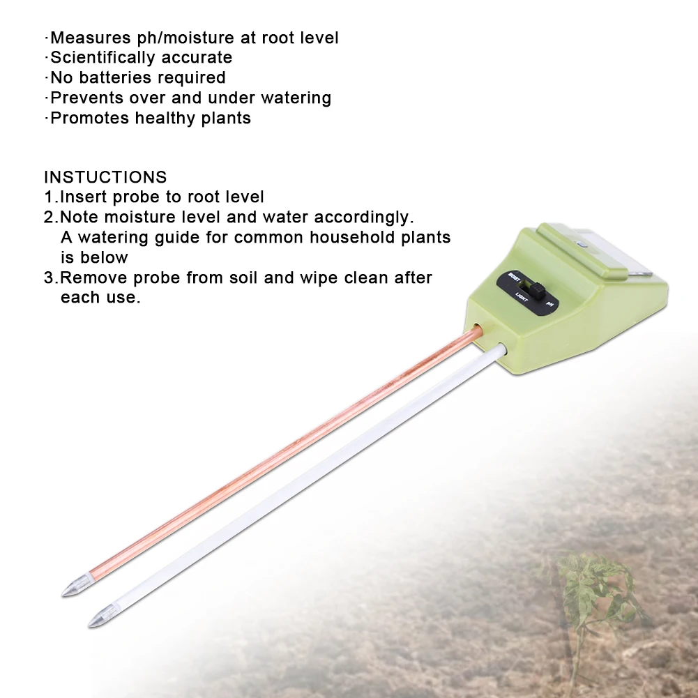 

Soil Moisture PH Meter Plant Flowers Soil Digital Analyzers Tester Detector
