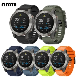 Ремешок для наручных часов FIFATA, быстросъемный силиконовый браслет для смарт-часов Garmin Fenix 5X 6X 6 5 5S 6S 3 3hr, 26 мм 22 мм 20 мм