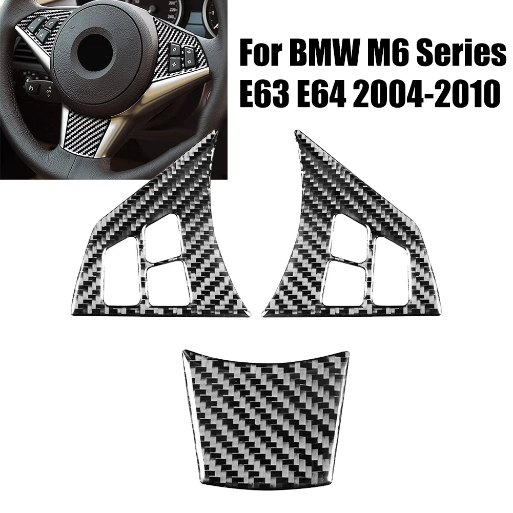 Фото Накладка на руль из углеродного волокна для BMW 6 серии E63 E64 2004-2010 30i/635d/630Ci/645Ci/650i, декоративное кольцо-наклейка №2