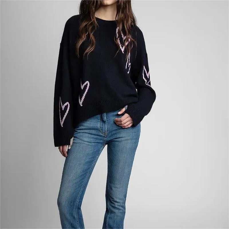 Zadig женский свободный зимний свитер из 100% кашемира новый модный пуловер с