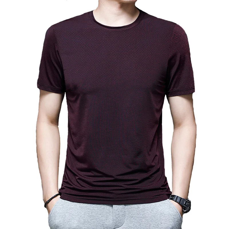 

Летняя Новинка, футболка с коротким рукавом и круглым вырезом, футболка для отдыха, высокоэластичная и дышащая тонкая футболка