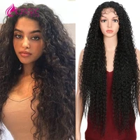 38 inch long synthetic lace wig for women highlight afro kinky curly hair wigs grey ombre cosplay 13x1 t part lace wigs