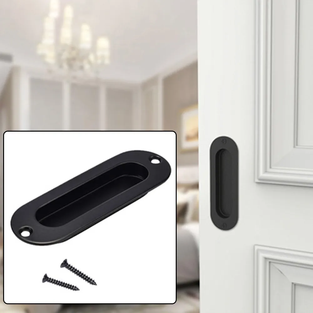 

Hardware Door Handle High Quality Kit Gate Handle Matte Black Pull And Flush Replacement Set Sliding Accessories