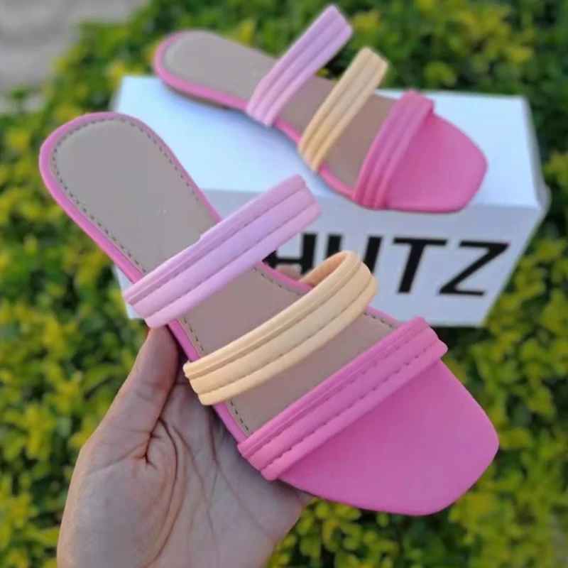 

Ladies' Shoes Sandals Sweet Natural Style Design Outdoor Indoor Slippers Mixd Color Female Flat Sliders Women Shoes Soft Bottom