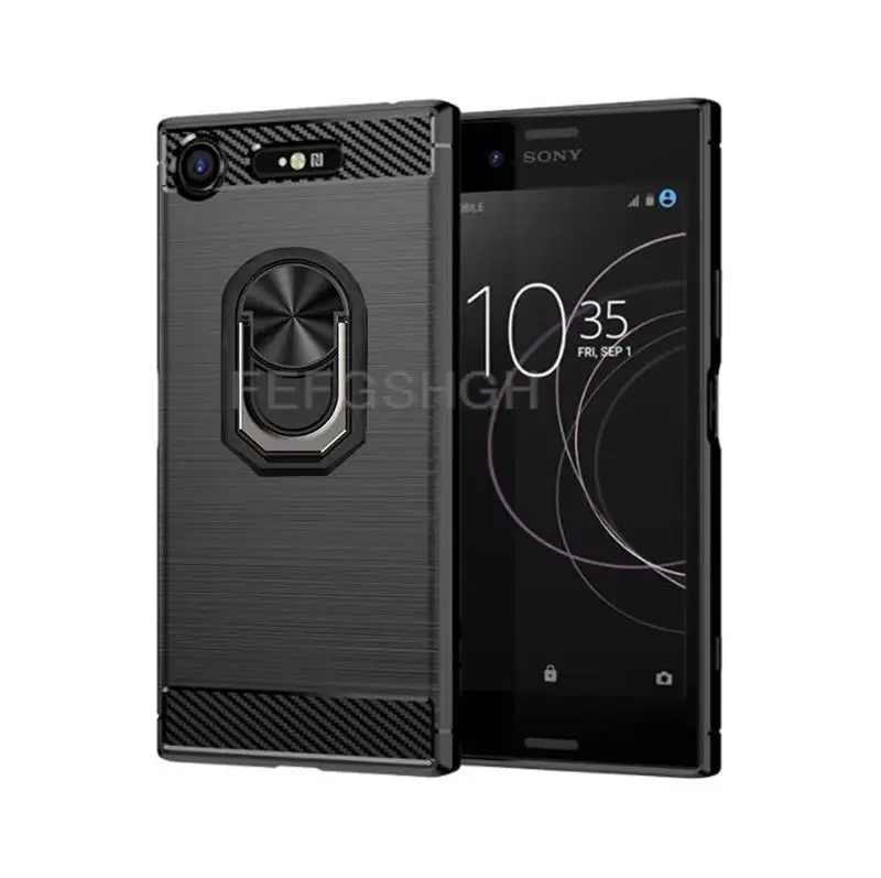 Чехол для Sony Xperia XZ1 G8341 G8342, мягкий силиконовый чехол из матового углеродного волокна для Sony Xperia ACE, чехол-подставка с магнитным кольцом