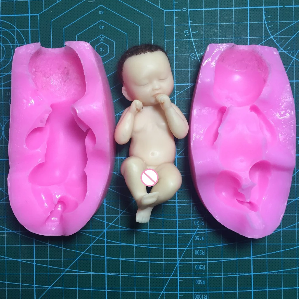 

TS0071 PRZY Lovely 3D Baby Mold Silicone Cake Decoration Mold Moulds Fondant Silicon Aroma Stone Sleeping Baby Boy Eco-friendly