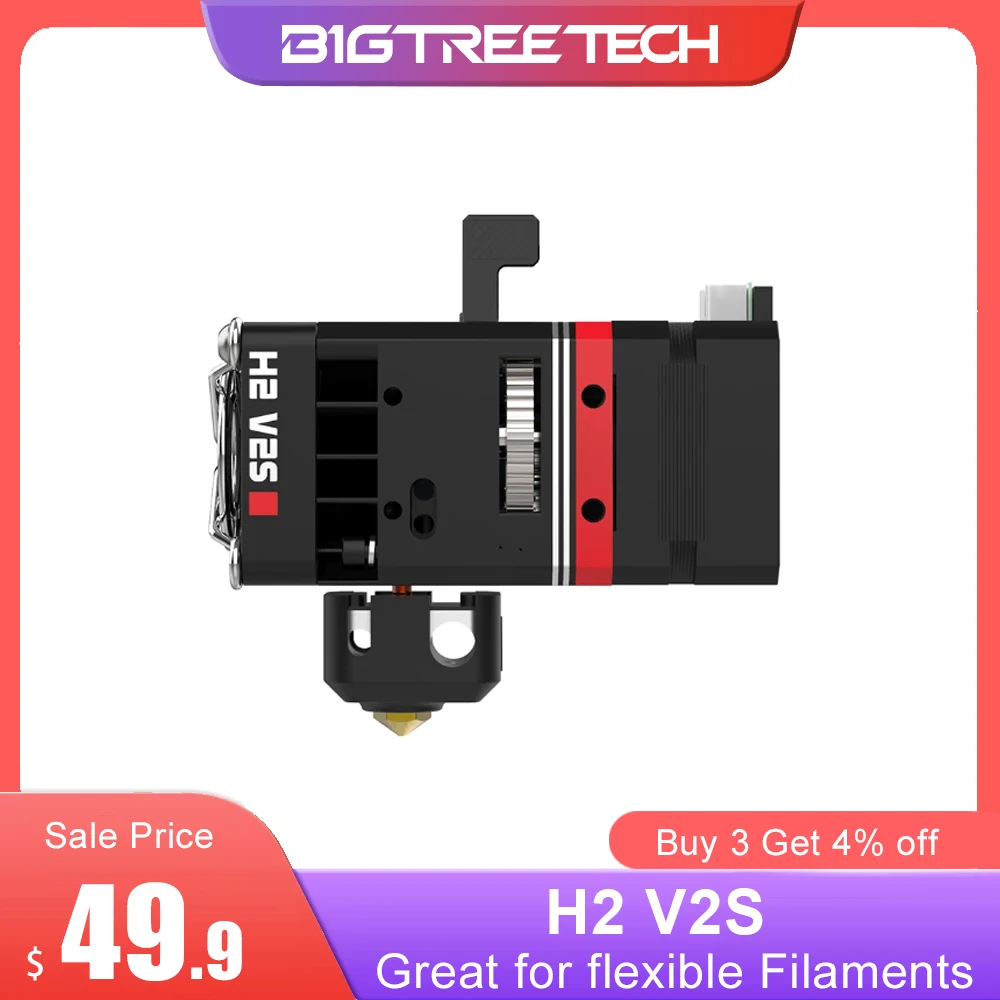 

BIQU H2 V2S Extruder Dual Drive Gear Extrusion Direct Hotend Kit 24V PTFE VS MK8 Extruder For BX Ender3 V2 PRO 3D Printer Parts