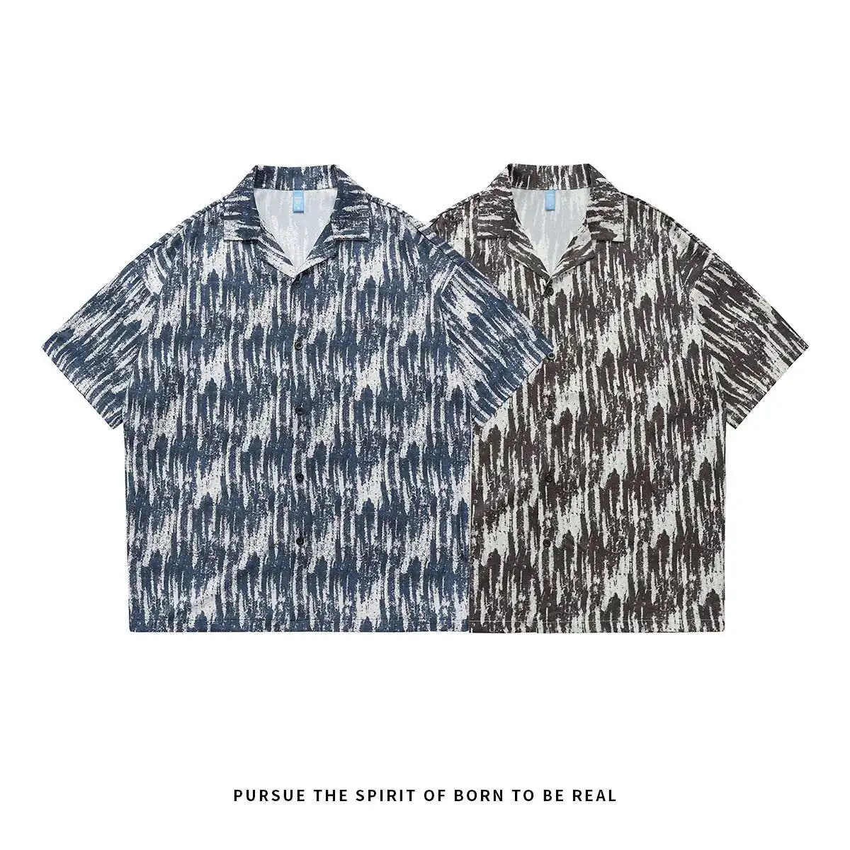 Euow 2022 New Casual Men Clothing Summer Retro Flower T Shirts Fashion Men Short Sleeve Tops Luxury Male Shirts With Collar
