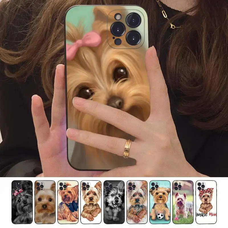 

cute Yorkshire terrier dog Phone Case For iPhone 14 11 12 13 Mini Pro XS Max Cover 6 7 8 Plus X XR SE 2020 Funda Shell