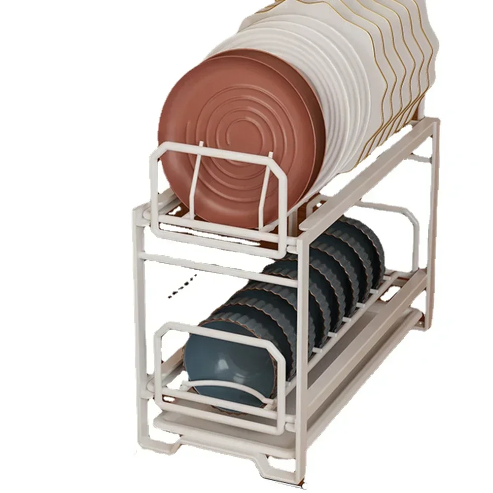 Современный шкаф для хранения встроенный выдвижной стеллаж посуды ящик полка