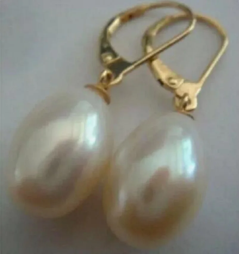 Серьги из натурального белого жемчуга 13 Х9 мм
