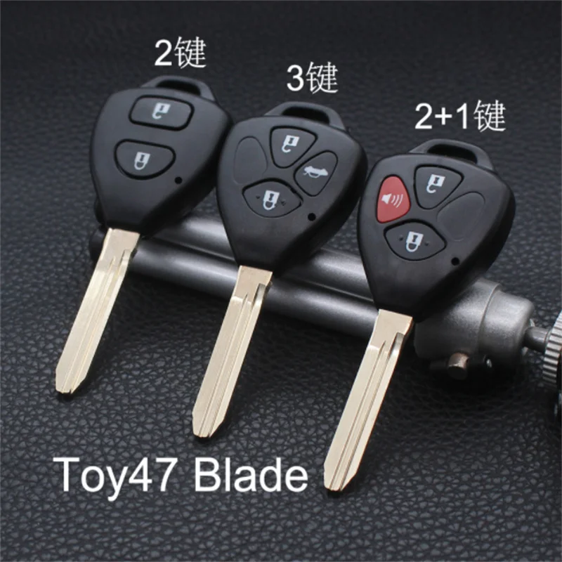 

10pcs 2/3 Buttons Remote Key Shell For Toyota Crown Camry Corolla Reiz RAV4 Avalon Venza Matrix Auto Fob Toy47 Blade