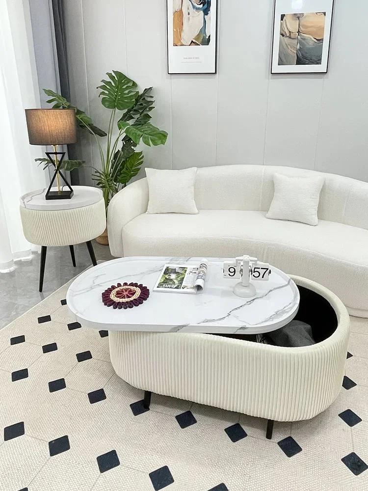 

Small Apartment Storage Soft Bag Combined Tea Table Simple Home Soft Bag round Small Coffee Table Sofa Side Table Corner Table