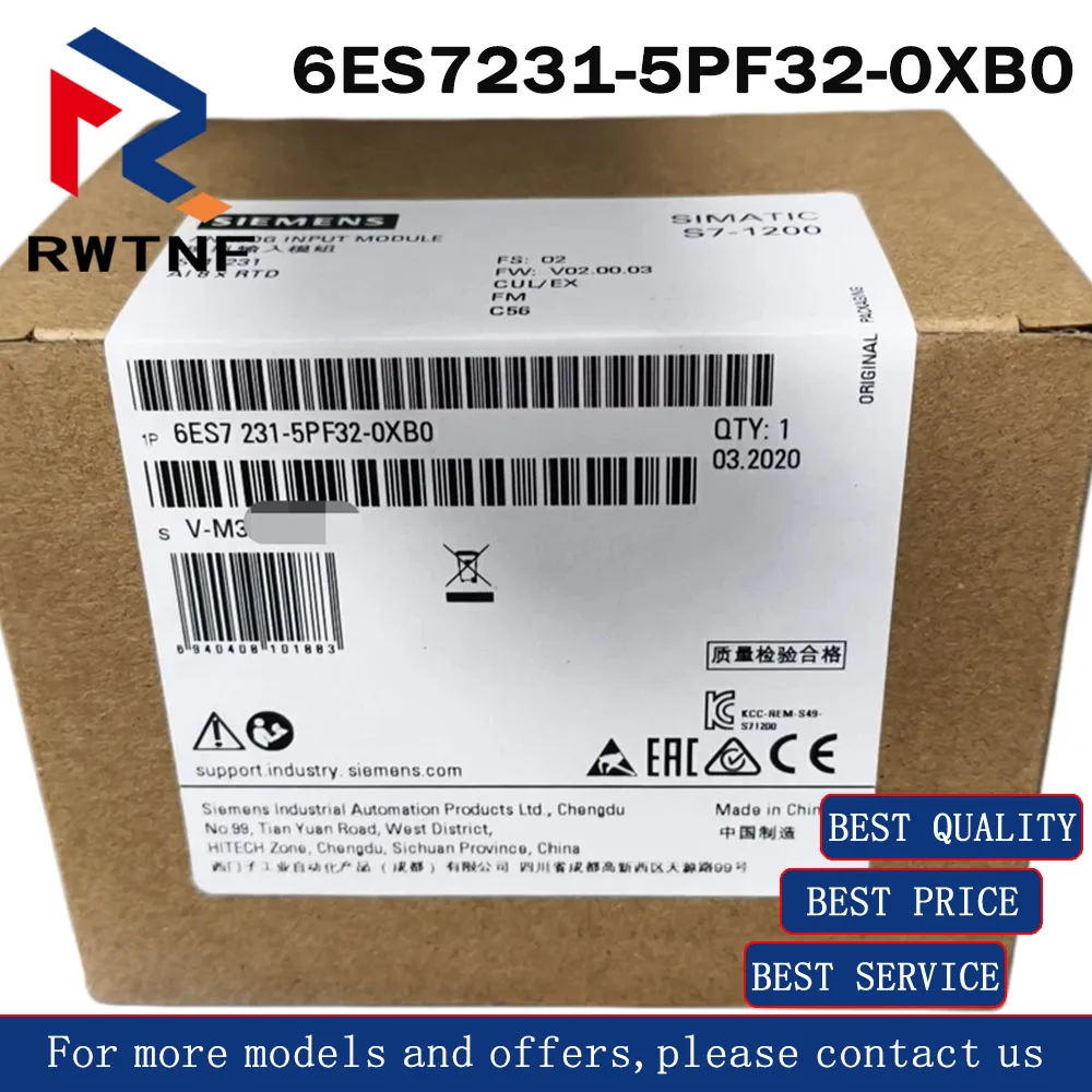 Фото Новый оригинальный модуль ИИ 6ES7231-5PF32-0XB0 SIEMENS SIMATIC S7-1200 серии AI 8xRTD, 100% оригинальный, в наличии на складе. №3