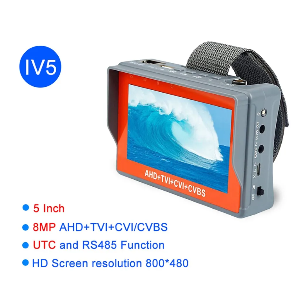 

CCTV Tester Analog Camera Mini 5inch Monitor 5MP TVI CVI AHD Wrist Touch Screen Monitor Support UTP RS485 PTZ Cftv Tester Camera