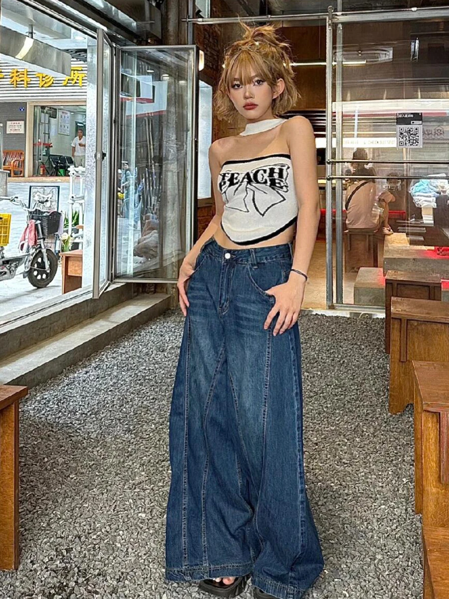 REDDACHiC винтажные потертые джинсы с усами женские мешковатые низкой посадкой