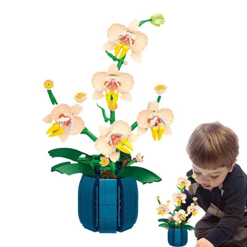 

Building Block Flowers Artificial Flower And Vase Block Toys Educational Kids Building Toys Decorative Montessori Learning Toys